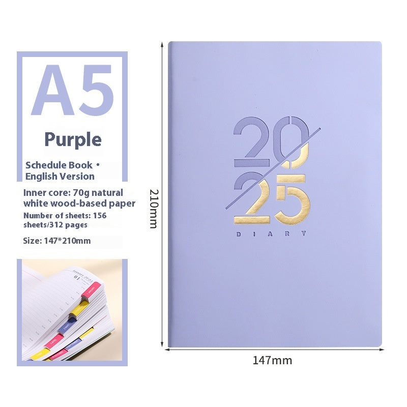 Soft Leather A5 Daily Plan Schedule Book