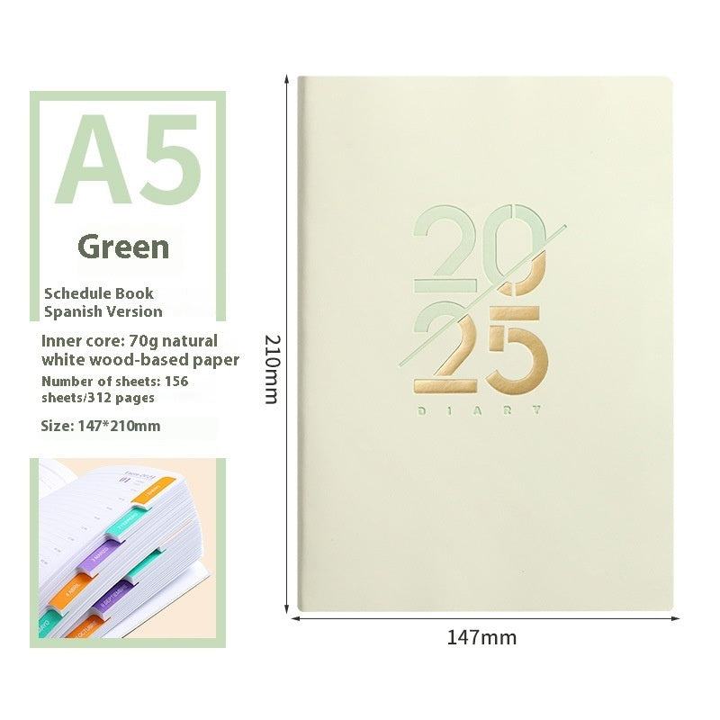 Soft Leather A5 Daily Plan Schedule Book