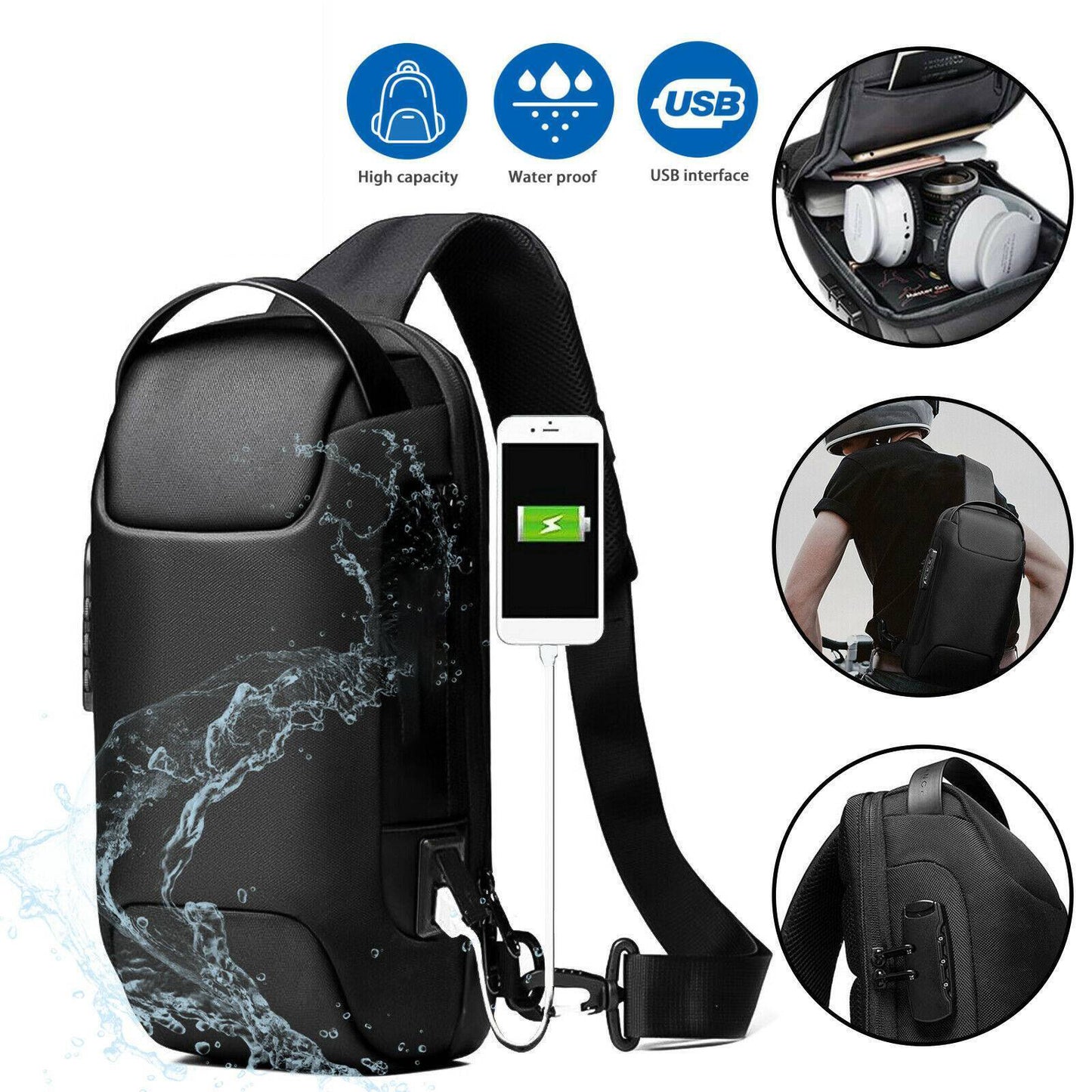 Multifunction Anti-theft Sling Chest Bag