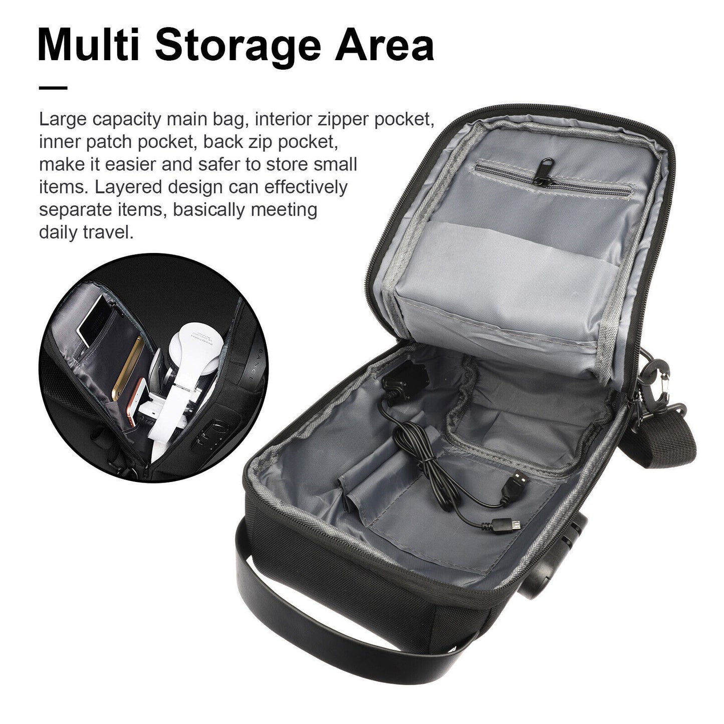 Multifunction Anti-theft Sling Chest Bag