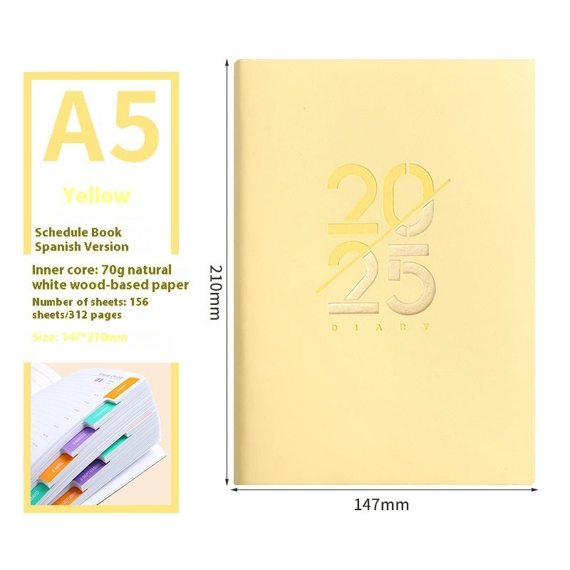 Soft Leather A5 Daily Plan Schedule Book