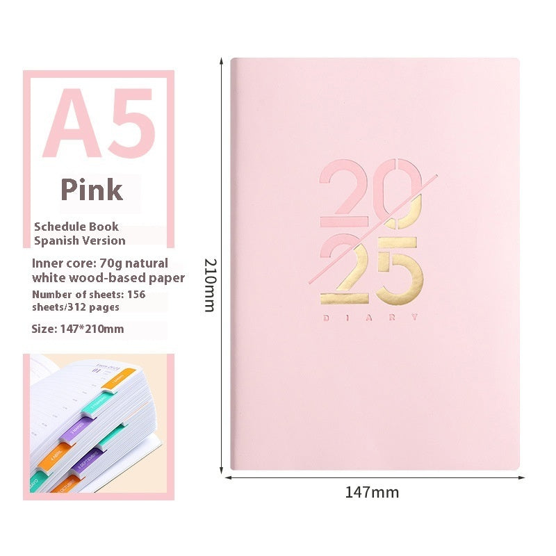 Soft Leather A5 Daily Plan Schedule Book