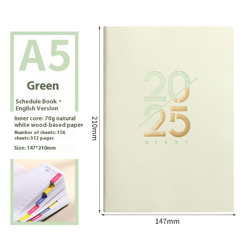 Soft Leather A5 Daily Plan Schedule Book
