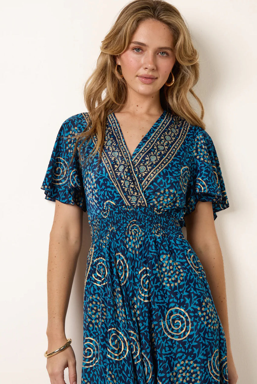 Wrap Over Tie Back Maxi Dress by Blue Vanilla - BV269913002