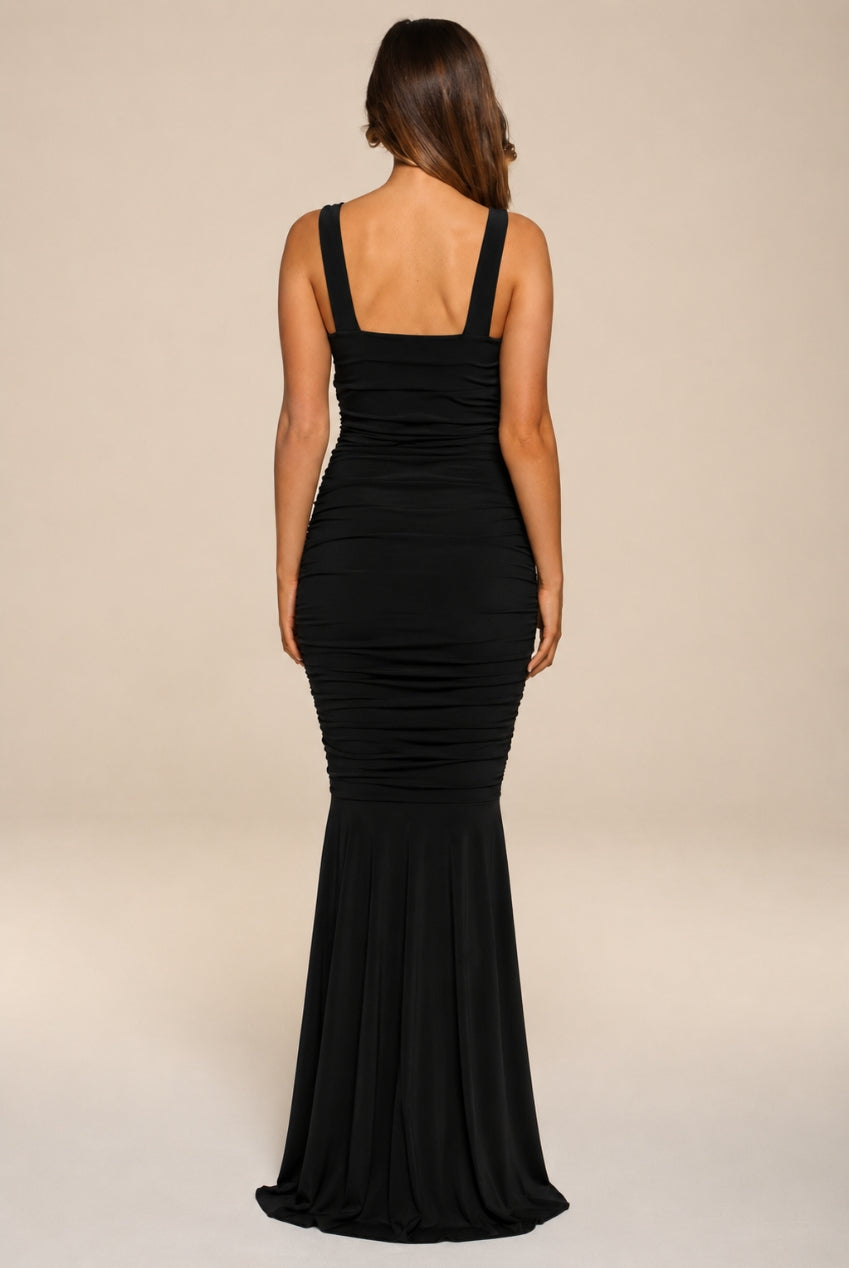 Gabby Black Maxi Dress With Fishtail by Honor Gold - HG GABBY MAXI BLACK