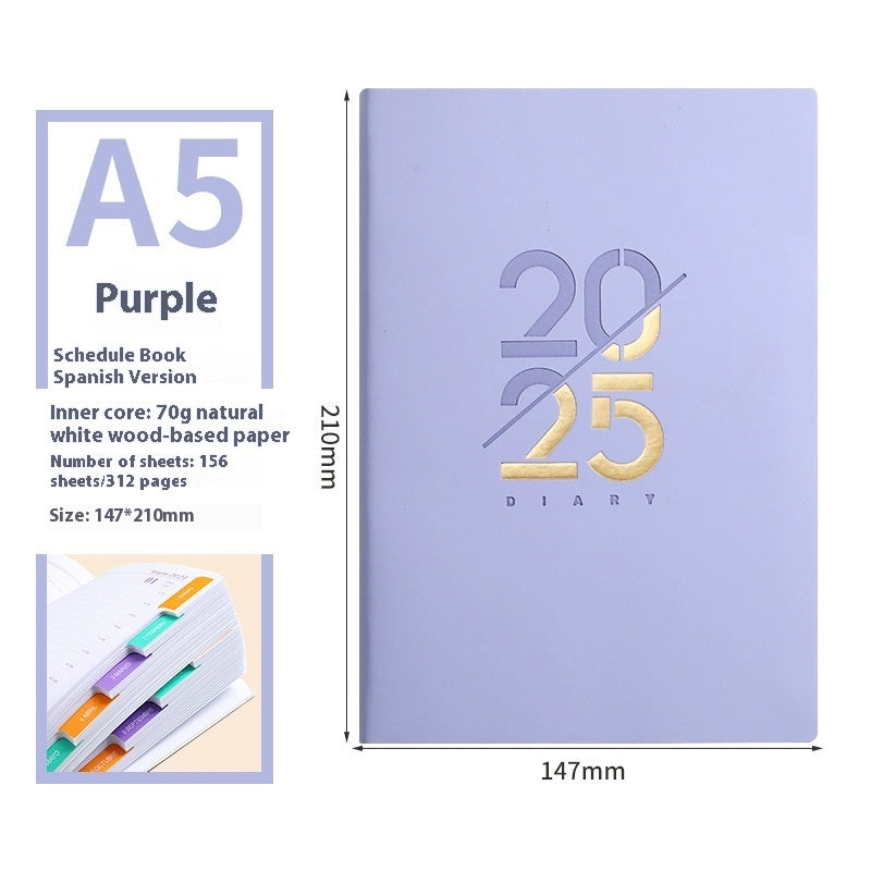 Soft Leather A5 Daily Plan Schedule Book