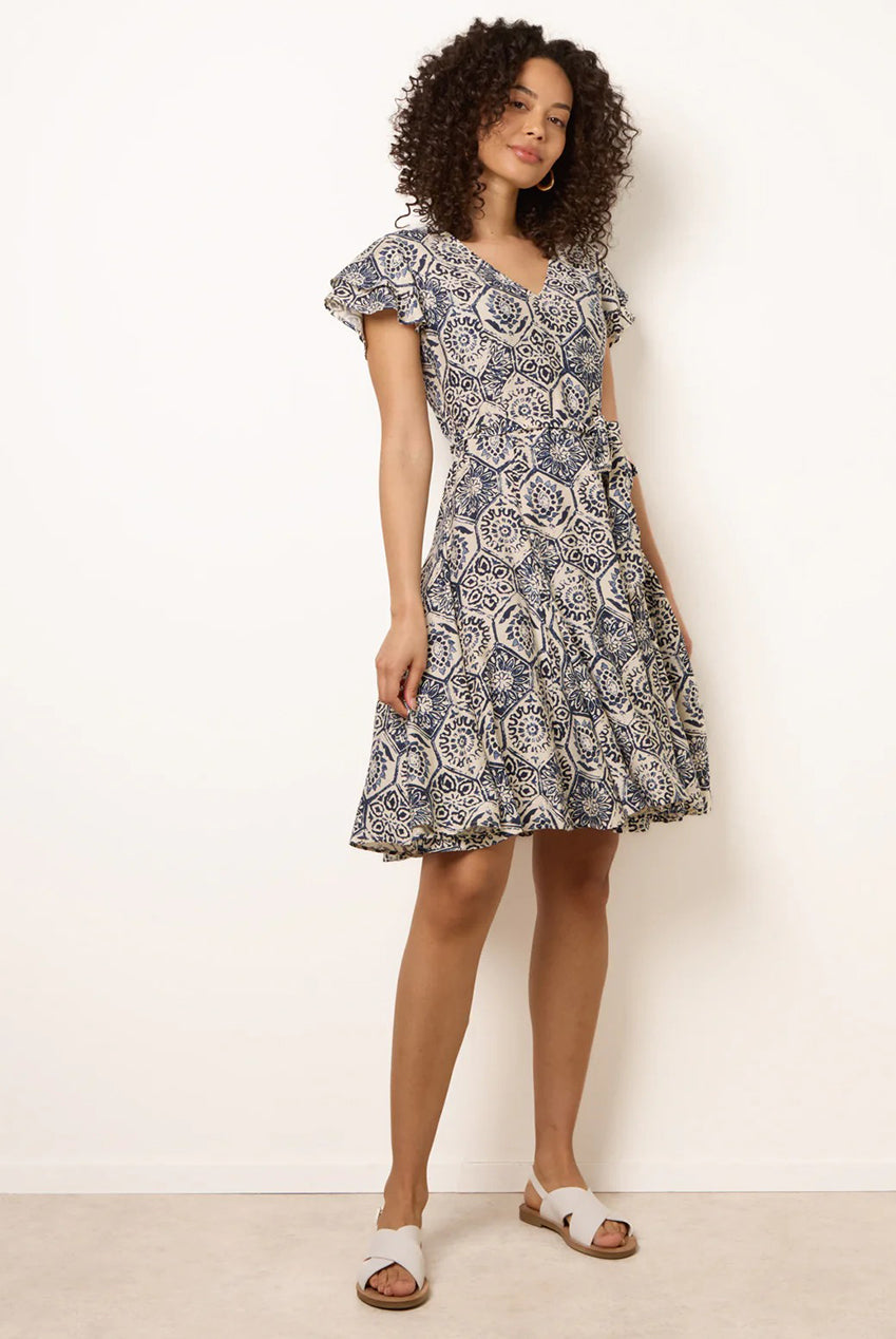 V Neck Godet Dress by Blue Vanilla - BV269988008