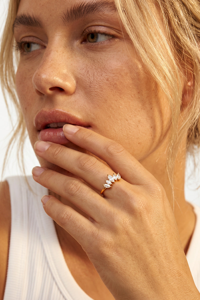 Marquise Crown Ring - Adjustable by MUCHV - E35
