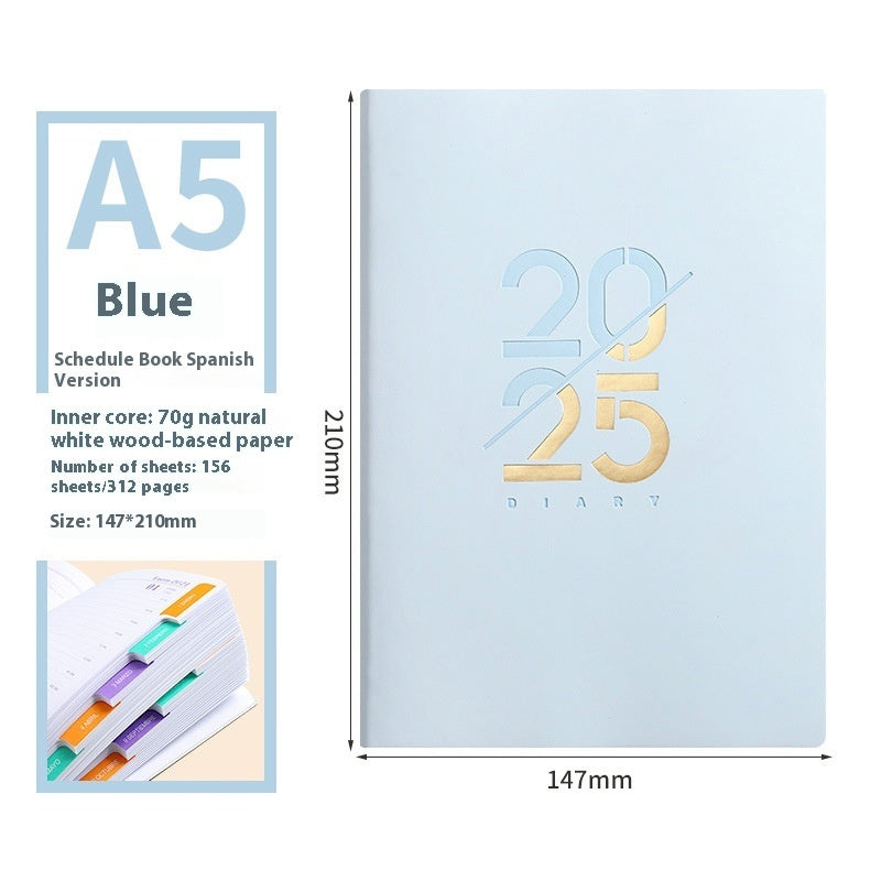 Soft Leather A5 Daily Plan Schedule Book