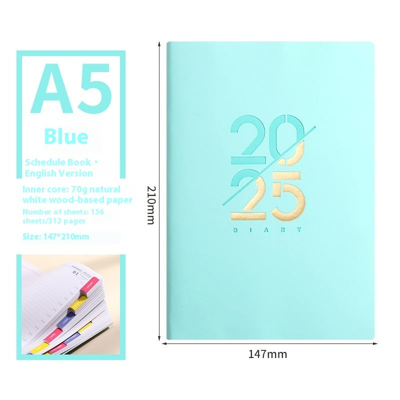 Soft Leather A5 Daily Plan Schedule Book