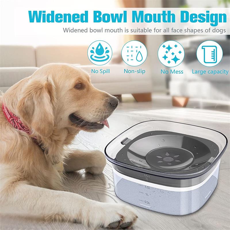 Large Capacity Spill Proof 70oz Dog Water Bowl