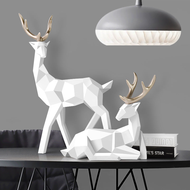 Resin Deers Sculpture Statue Ornament