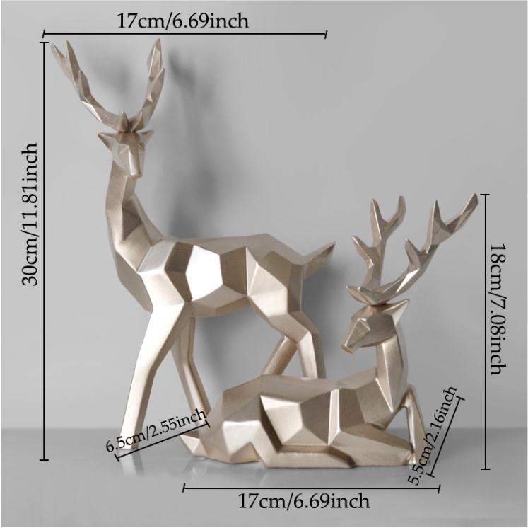 Resin Deers Sculpture Statue Ornament