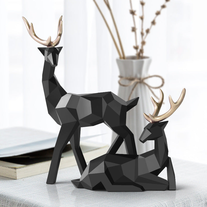 Resin Deers Sculpture Statue Ornament