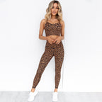 Leopard Print Fitness Sports Yoga Suit