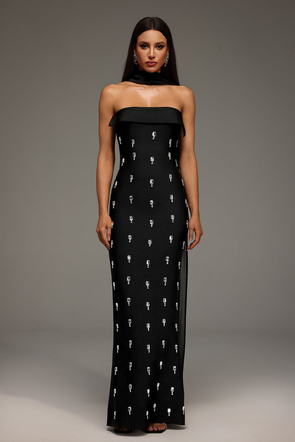 Nadja Sleeveless Diamond Bunting Bandage Maxi Dress by Bella Barnett - D250701236