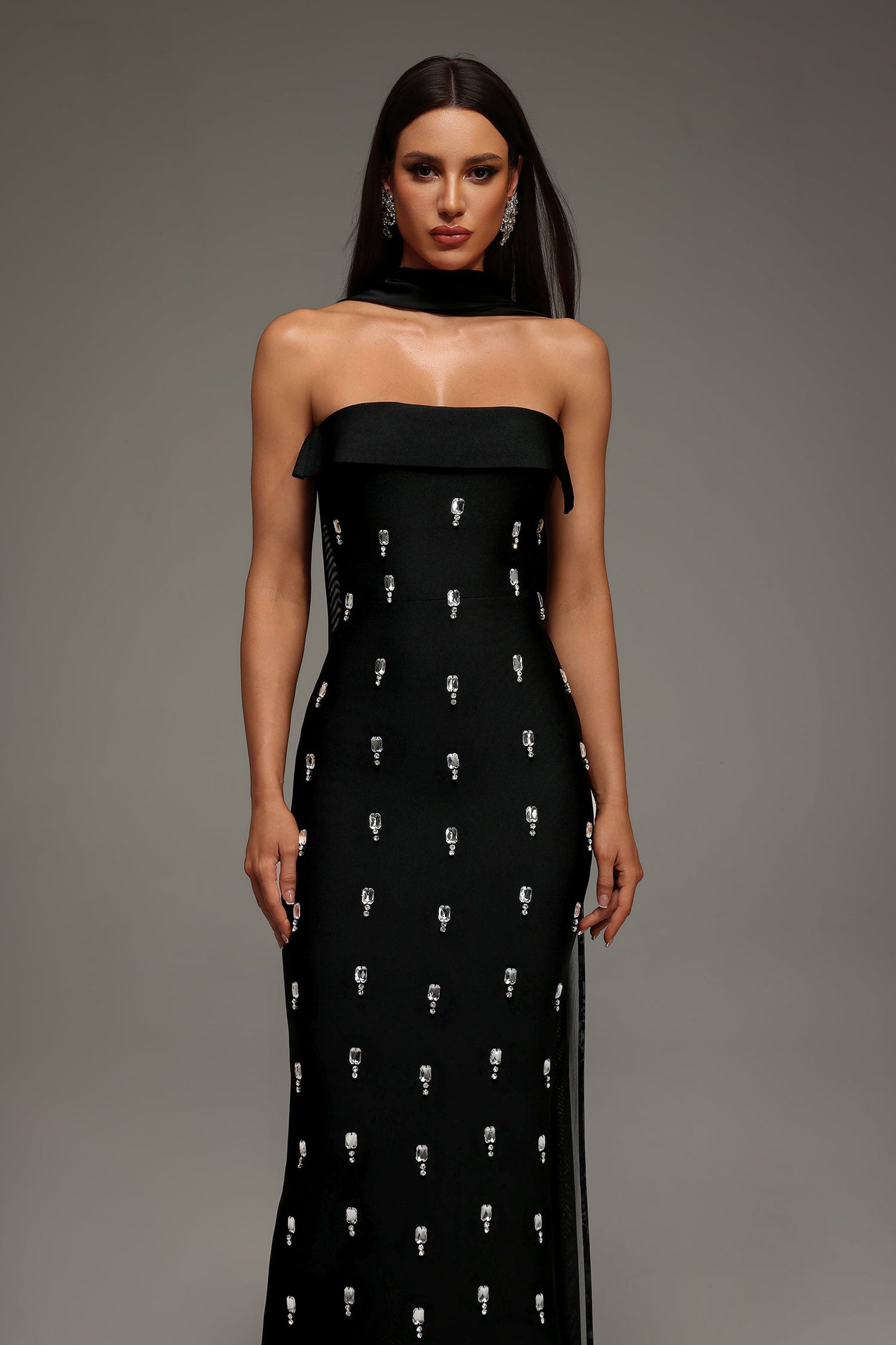 Nadja Sleeveless Diamond Bunting Bandage Maxi Dress by Bella Barnett - D250701236