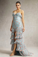 Haliy Floral Print Ruffle Maxi Dress by Bella Barnett - D250703301