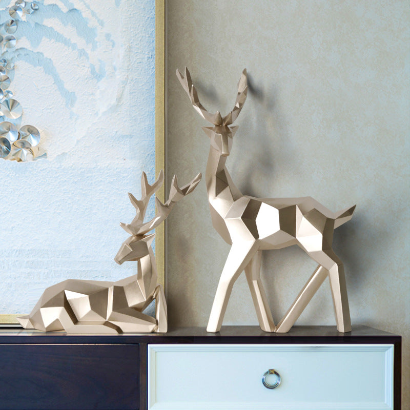 Resin Deers Sculpture Statue Ornament