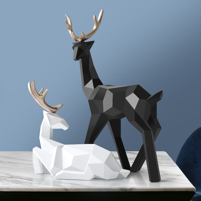 Resin Deers Sculpture Statue Ornament