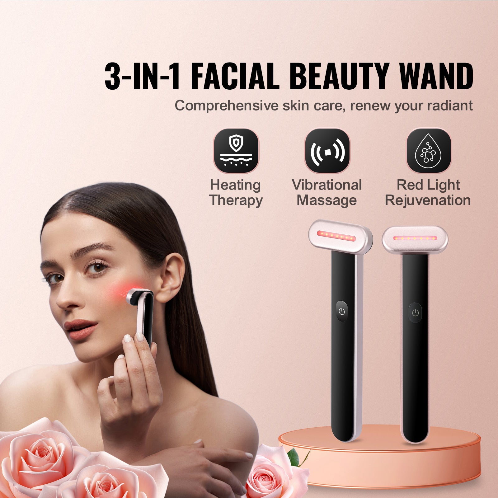 LED Red Light Therapy Wand For Face