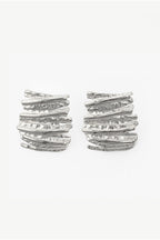 Rectangular Textured Stud Earrings by MUCHV - E31