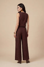 Metallic Wide Leg Trouser Chocolate by Urban Bliss - 40TRS38703 C24