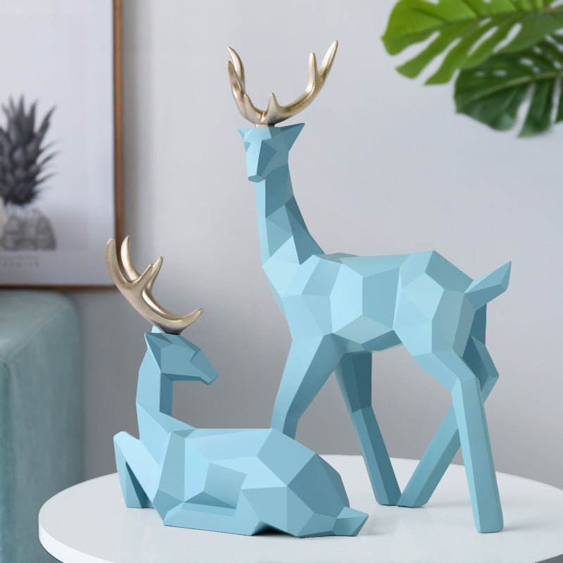 Resin Deers Sculpture Statue Ornament