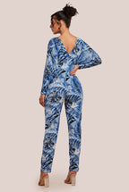 Goddiva Tropical Print Jumpsuit