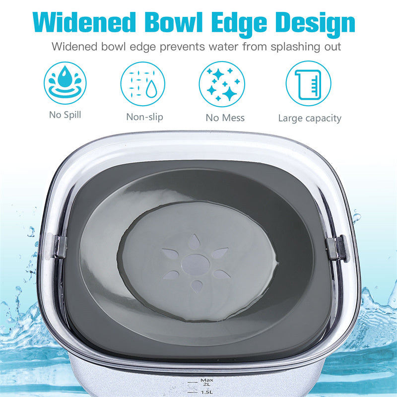 Large Capacity Spill Proof 70oz Dog Water Bowl