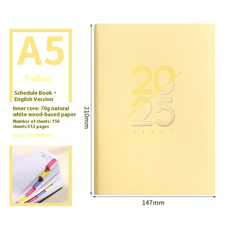 Soft Leather A5 Daily Plan Schedule Book
