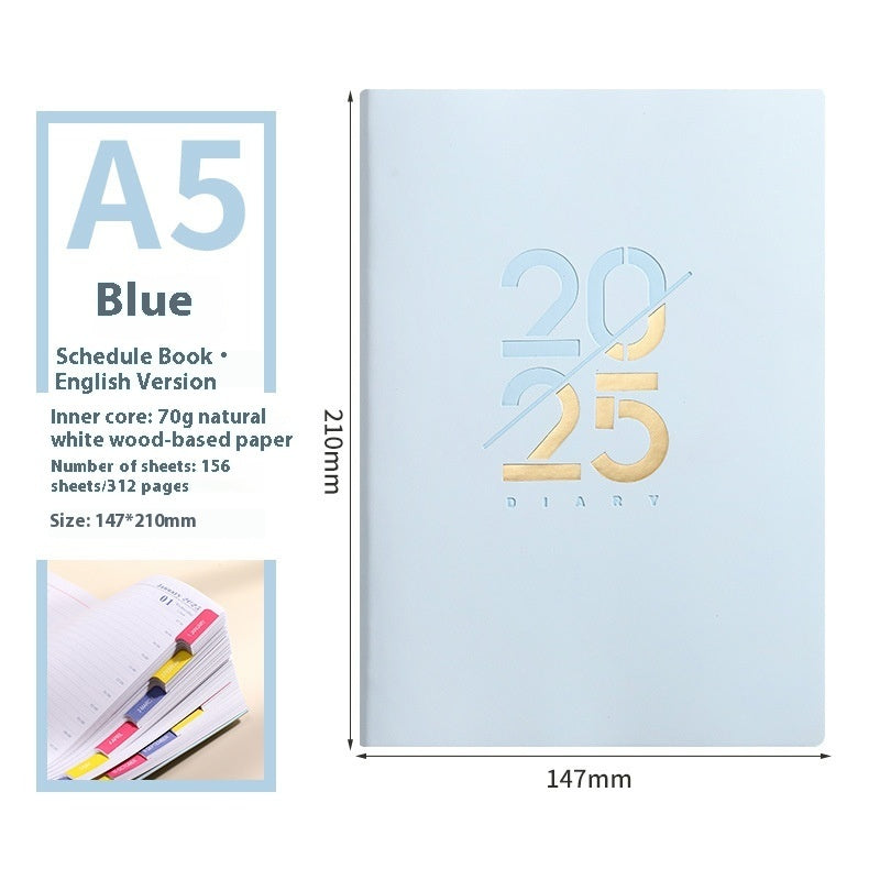 Soft Leather A5 Daily Plan Schedule Book