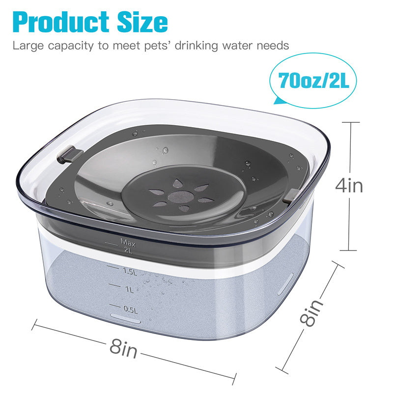 Large Capacity Spill Proof 70oz Dog Water Bowl