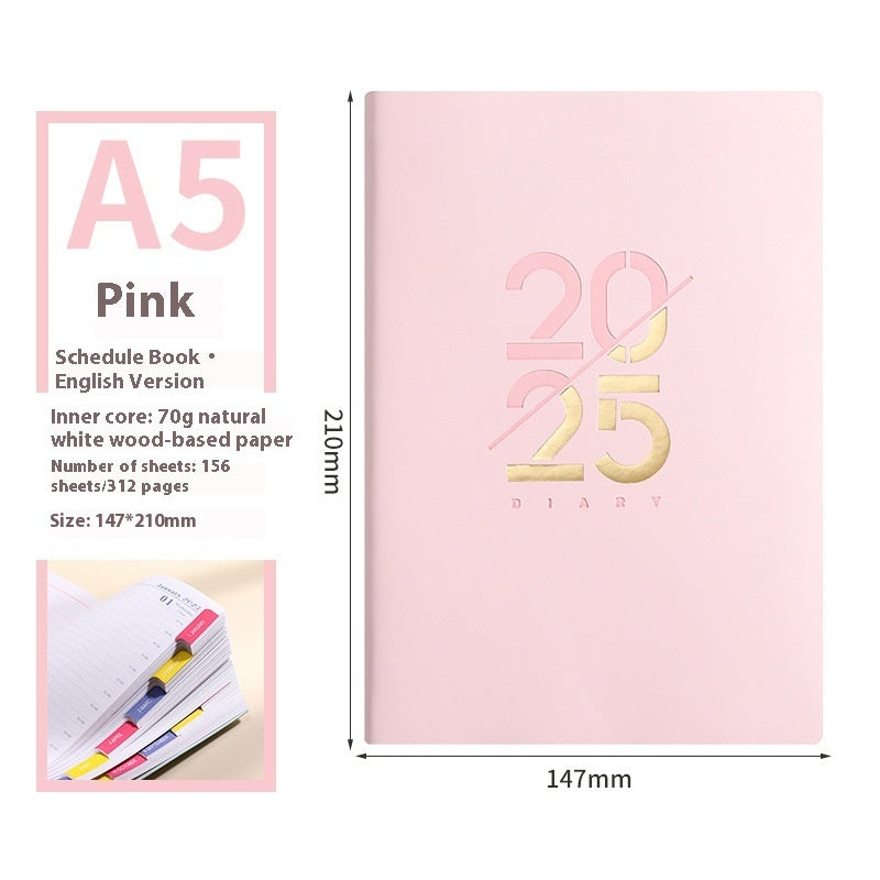 Soft Leather A5 Daily Plan Schedule Book