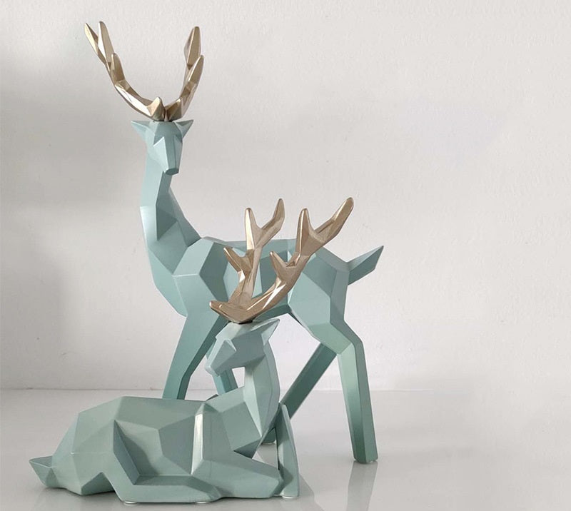 Resin Deers Sculpture Statue Ornament
