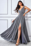 Goddiva Cross Over Sleeveless Maxi Dress With Split