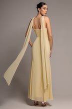 Goddiva CROSS FRONT SCARF BACK CHIFFON MERMAID MAXI DRESS BY GODDIVA