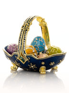Blue Basket Carring Small Faberge Eggs