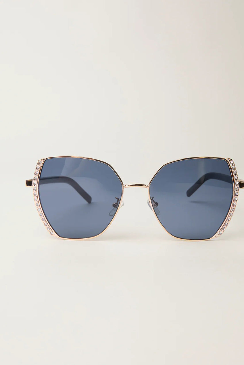 Gold Side Frame Oversized Sunglasses by Blue Vanilla - NL257350080