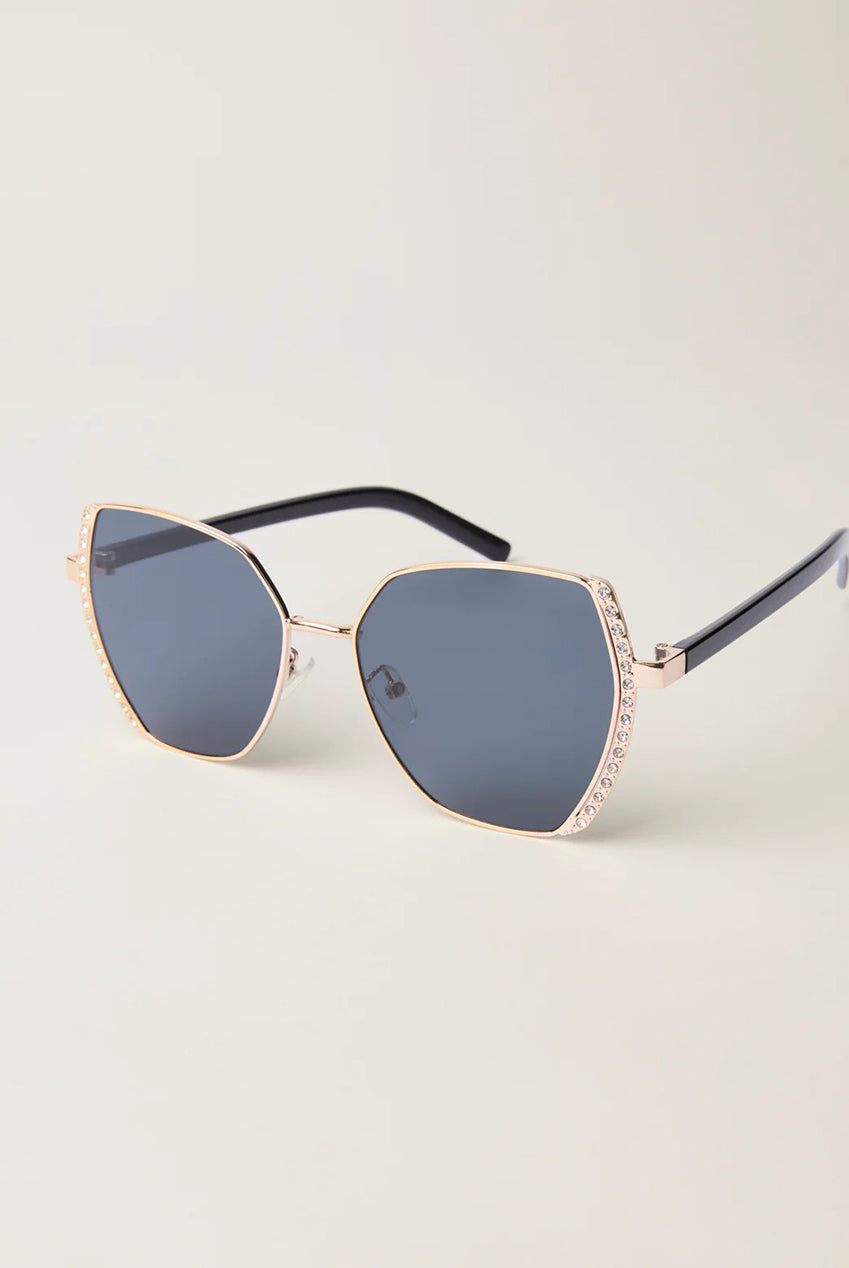 Gold Side Frame Oversized Sunglasses by Blue Vanilla - NL257350080