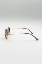 Diamond Shape Sunglasses In Nude by SVNX - SG2501128