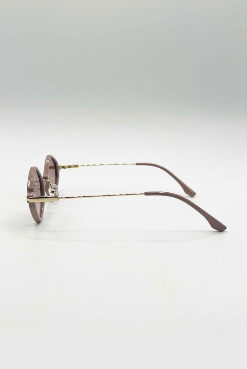 Diamond Shape Sunglasses In Nude by SVNX - SG2501128