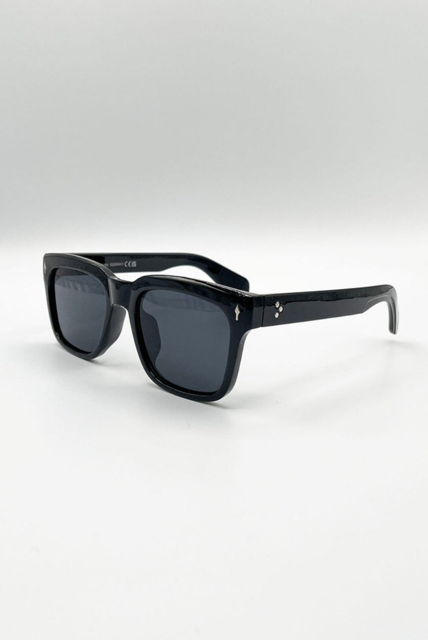 Square Sunglasses In Black by SVNX - SG2502346
