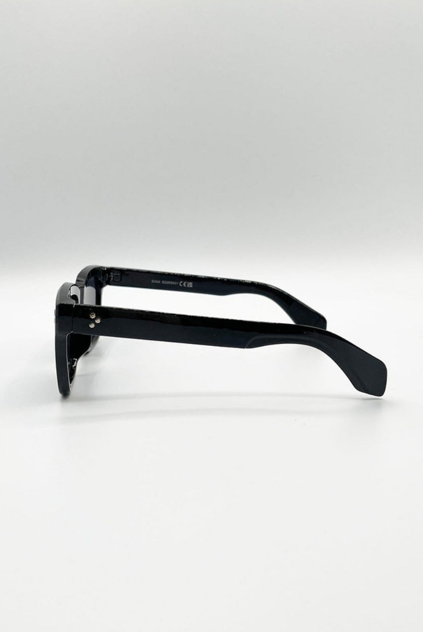 Square Sunglasses In Black by SVNX - SG2502346