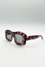 Oversized Chunky Rectangle Sunglasses In Brown Multi by SVNX - SG2510206