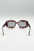 Oversized Chunky Rectangle Sunglasses In Brown Multi by SVNX - SG2510206