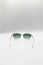 Cat Eye Rimless Sunglasses In Green by SVNX - SG2601217