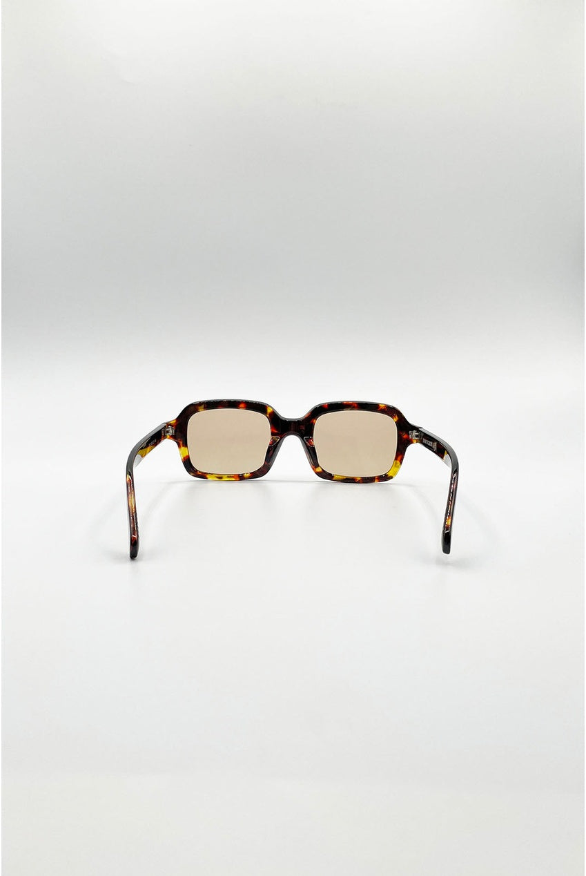 Bold Square Sunglasses In Tortoiseshell by SVNX - SG2603105