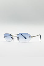 Rimless Oval Hexagon Sunglasses by SVNX - SG2604020