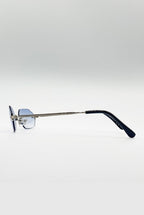 Rimless Oval Hexagon Sunglasses by SVNX - SG2604020